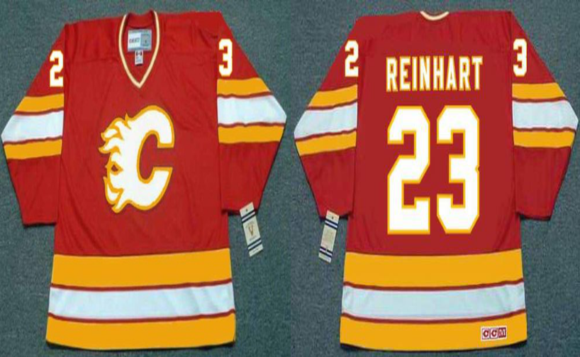 2019 Men Calgary Flames #23 Reinhart red CCM NHL jerseys